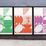 Music, plants, art and tea in the identity for Steep St.