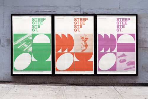 Music, plants, art and tea in the identity for Steep St.