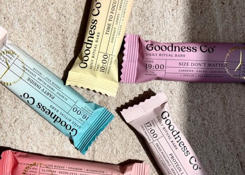 Branding, packaging and illustration for Goodness Co. Daily Ritual Bars