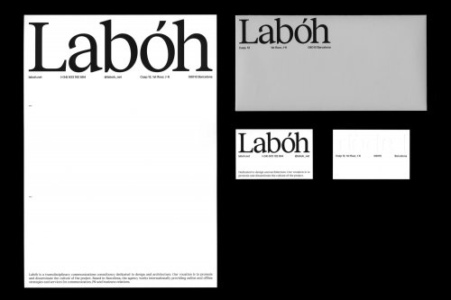 Identity for design and architecture PR firm Labóh