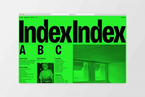 Visual Identity, website design & development for Index Gallery