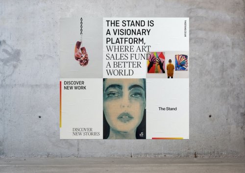 Identity and website for the new online art auction platform The Stand
