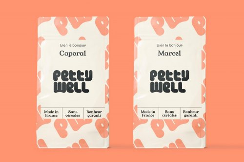 A “chubby and tasty” identity system for French pet food brand Petty Well